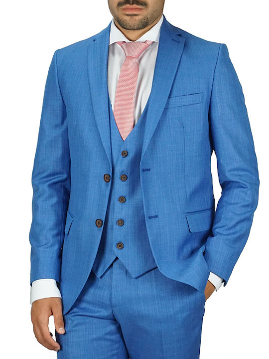 Boston Herrenanzug Blau Roux Slim Fit 4501/4 65% Polyester 35% Viskose Boston Herrenanzug Blau Roux Slim Fit 4501/4 65% Polyester 35% Viskose
