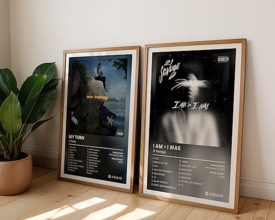 Music Poster Lil Baby My Turn Ms128 21cm X 30cm White Frame Pvc