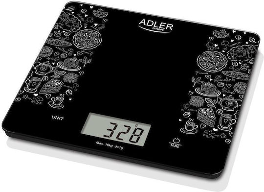 Adler Digitale Küchenwaage bis 10kg Schwarze
