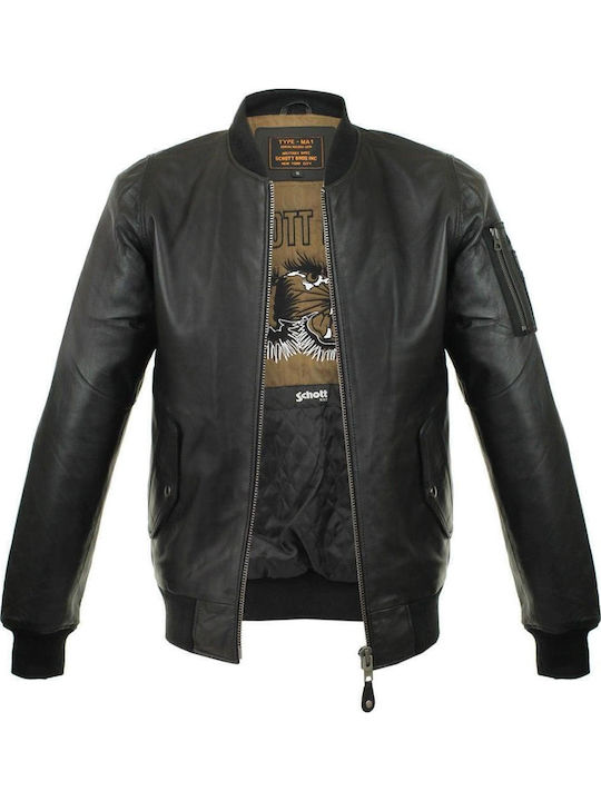 Geacă Piele Schott Negru Lambskin Geacă