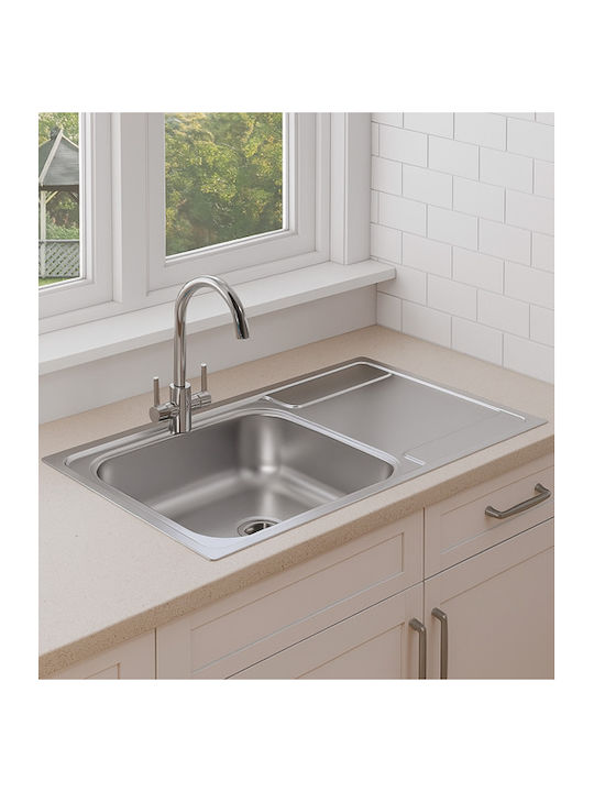 Donau Drop-In Spüle Inox Matt B79xT50cm Silber