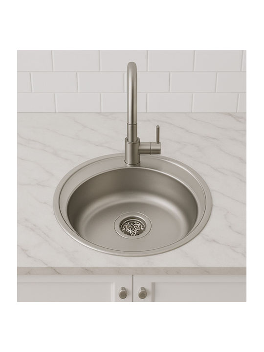 Donau 107DE Drop-In Chiuvetă Inox Satinat L48xW48cm Argintiu