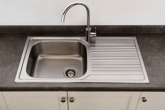 Donau 185DE Ένθετος Inox Σατινέ Μ86xΠ50cm Ασημί