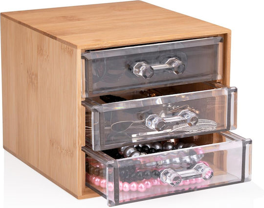 Kosmetikbox 3 Schubladen Bambus 13,8x12,3x11cm 8711252241593