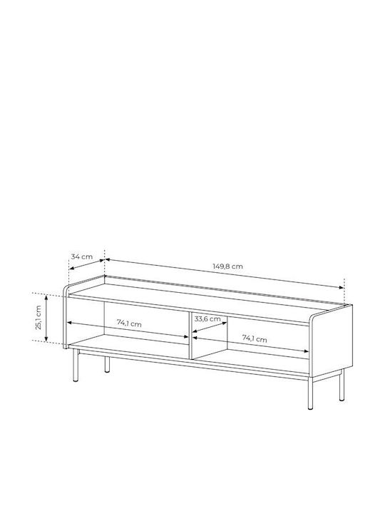 Έπιπλο Τηλεόρασης Level Μπεζ Μ153xΠ38xΥ50cm