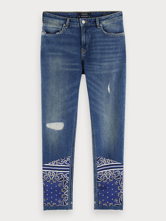 Scotch & Soda Cropped Petit Ami Slim Boyfriend Fit Jean Blue