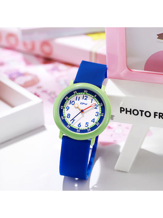 Techkidz Wasserdichte Quarz Kinderuhr Flex Modell Blau