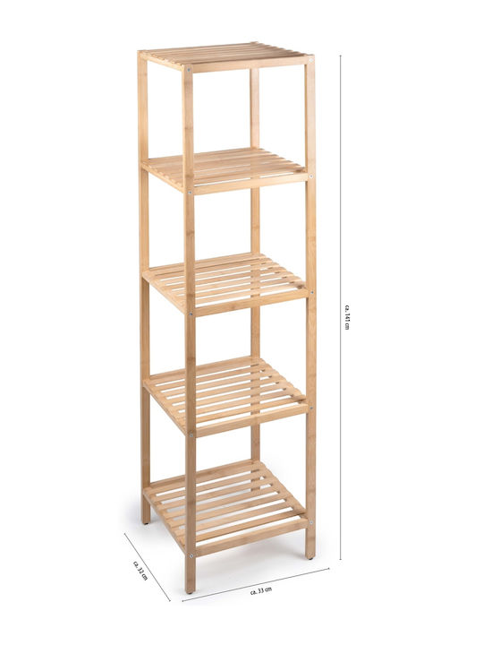 Alpina Appliances Подов Рафт за баня Бамбуков с 5 рафта 33x32x141см Кафяв