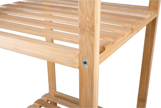 Alpina Appliances Boden Badezimmerregal Bamboo mit 5 Regalböden 33x32x141cm Braun