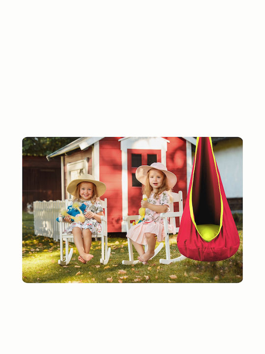 Hammock Type Cocoon Hanging Yard Garden Capacity 80 Kg Height 140 Cm Red Yellow
