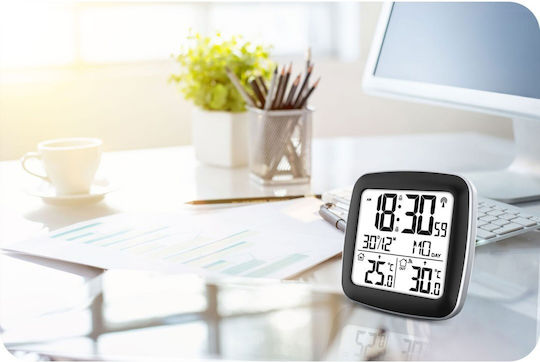 Stație meteo profesională wireless Idealstore pentru exterior și interior, cu temperatură, calendar, ceas deșteptător, funcție de amânare, rază de acțiune de 60 m, măsurători ușor de citit, design modern