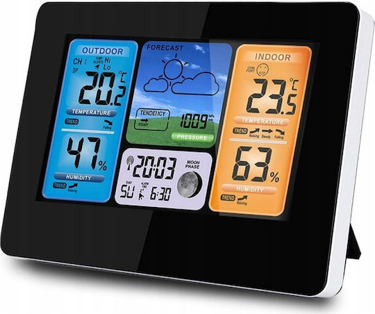 Professional Wireless Weather Station Idealstore Indoor Outdoor Humidity Weather Forecast Barometric Pressure Calendar Alarm Clock Battery Sensor Snooze Function 60 M Range 4-level Backlight Lcd Display