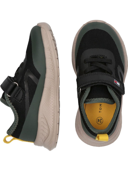 Cut Lace-up Kids Sneakers with Scratch Khaki