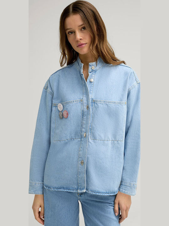 Women's Jean Jacket for Spring or Autumn Blue