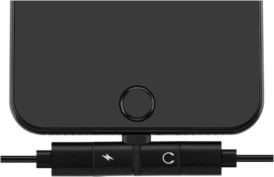 Avizar Lightning 2 In 1 Audio Compact Charging Adapter Black