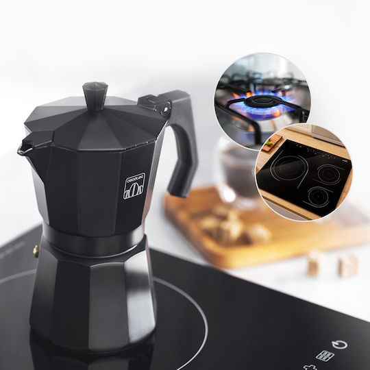 Cecotec Cumbia Mokclassic 600 Stovetop Espresso Pot 6 Cups Black