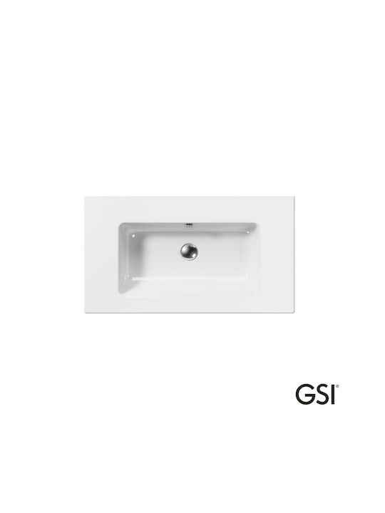 GSI Montat pe perete Încorporat / Deasupra Blatului Chiuvetă Porțelan 82x46cm Alb