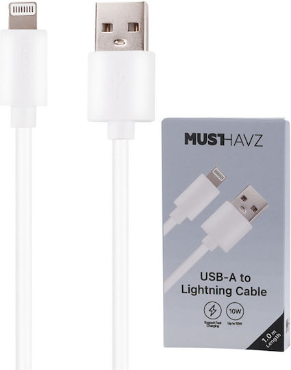 Grab 'n Go Lightning To Usb 10w Charge Sync Cable 1m White