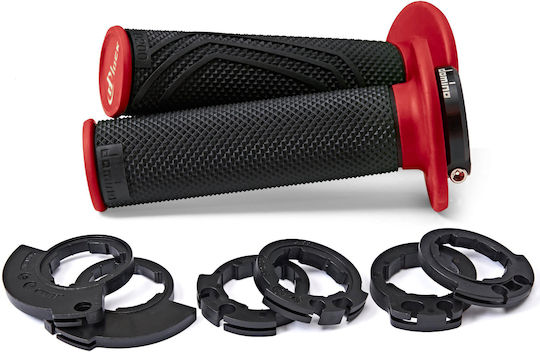 Mânere Pereche Emduro Mx D200 D-lock Negre Roșii Lock On Grips D20046c4042h8-0 Domino
