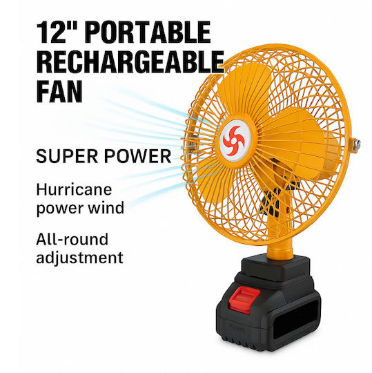 Industrial Table Fan Orange