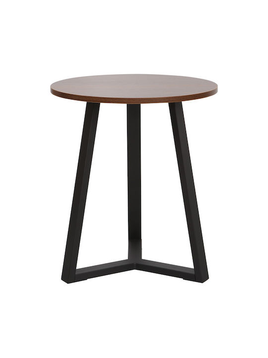 Round Side Table Trepolo from Solid Wood Walnut L45xW45xH52cm.