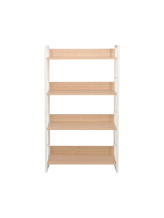 Bookcase Dorfie Natural, White 70x30x124.5cm