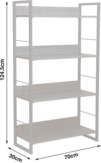 Bibliothek Dorfie Natural, White 70x30x124.5cm