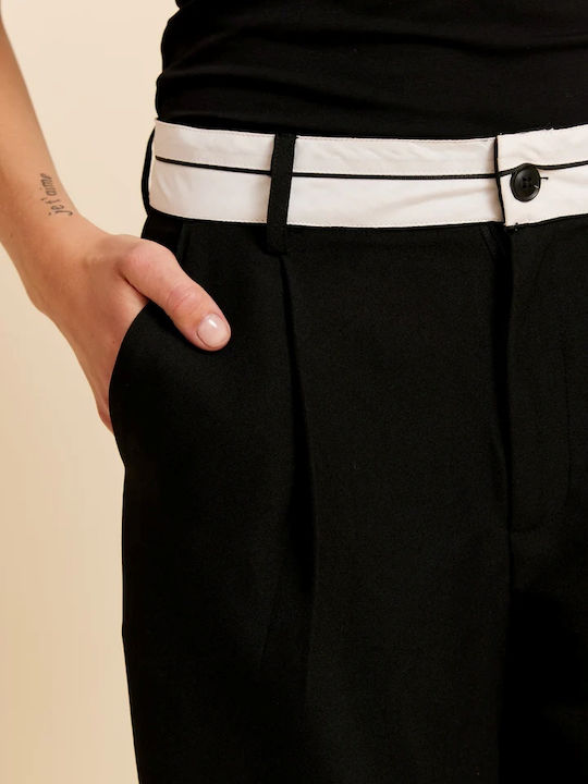 Damen Stoff Hose Black
