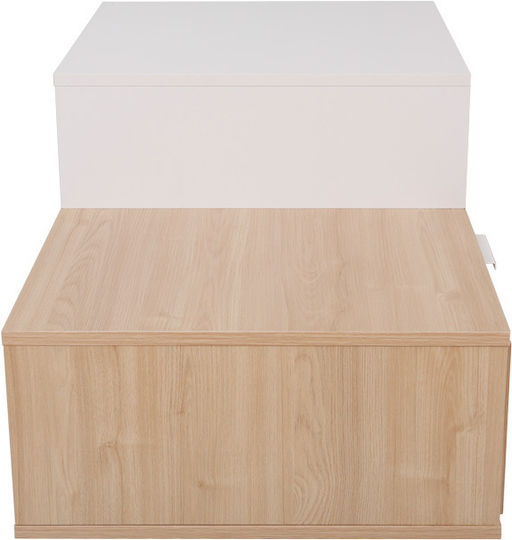 Wooden Sitting Room Table for Small Outdoor Spaces Vople Natural White Shade 90x50x40cm