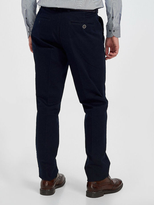 Men's Suit Trousers Slim Fit Navy Blue