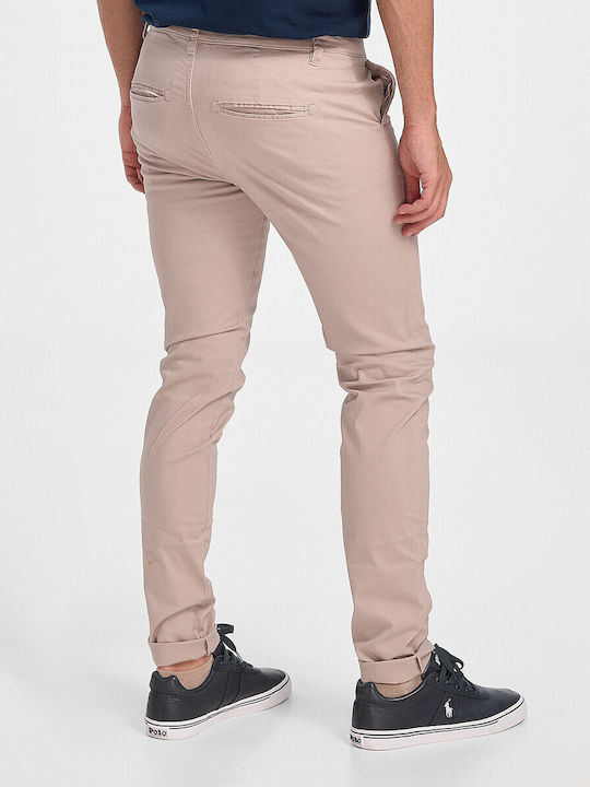 Men's Stretch Chino Trousers Regular Fit Beige