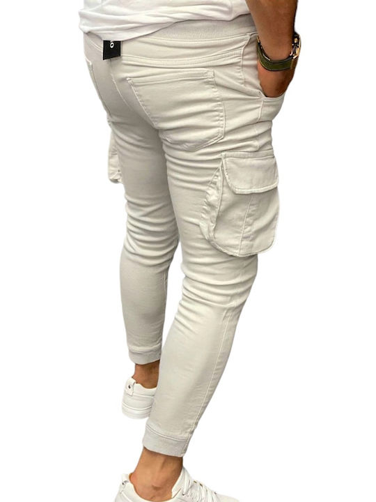 Παντελόνι Cargo Off White