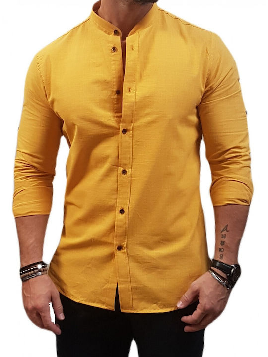 Langärmlig Leinen Hemd Yellow