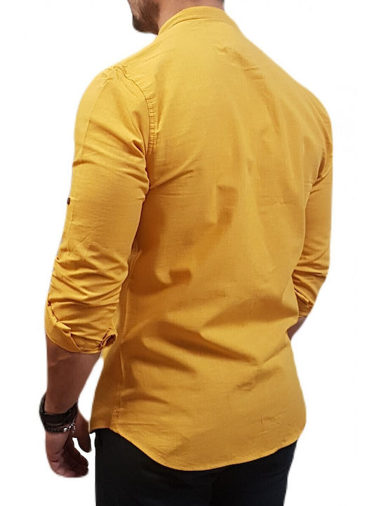 Langärmlig Leinen Hemd Yellow