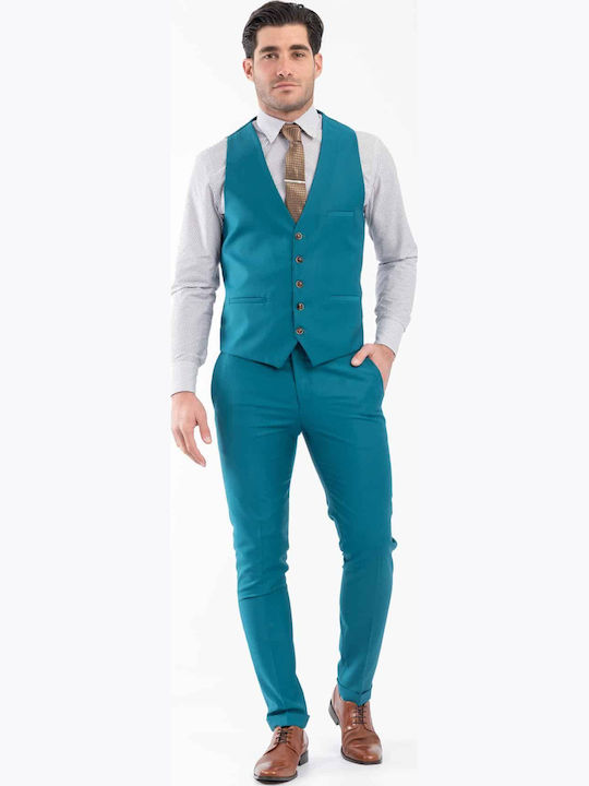 Summer Men's Suit Petrol Blue