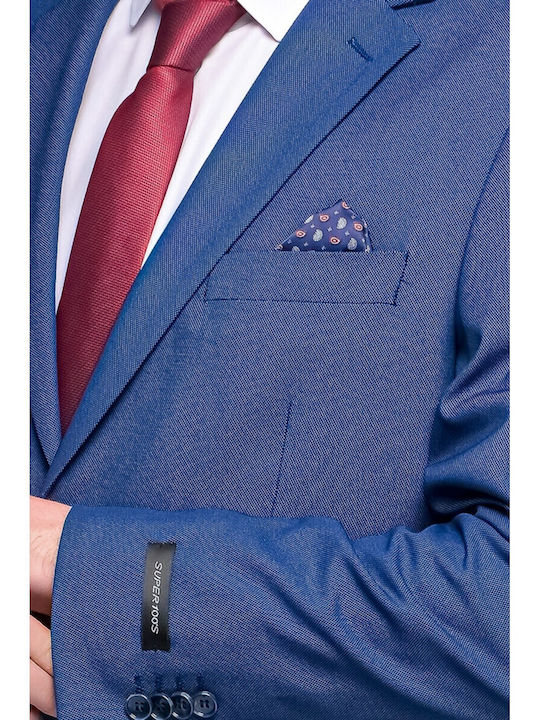 Herrenanzug mit Weste Bräutigamanzug mit Schlank Passform Blau
