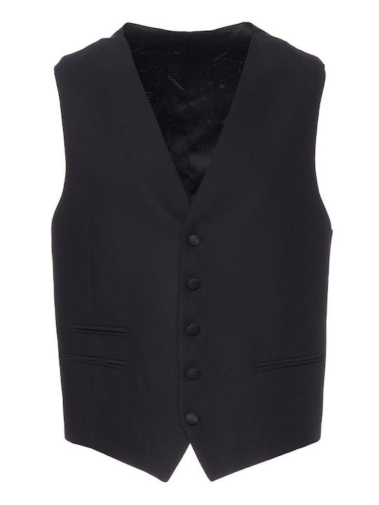 Men's Suit with Vest Black.