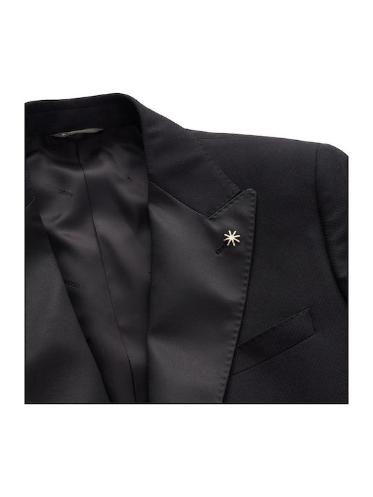 Men's Suit with Vest Black.