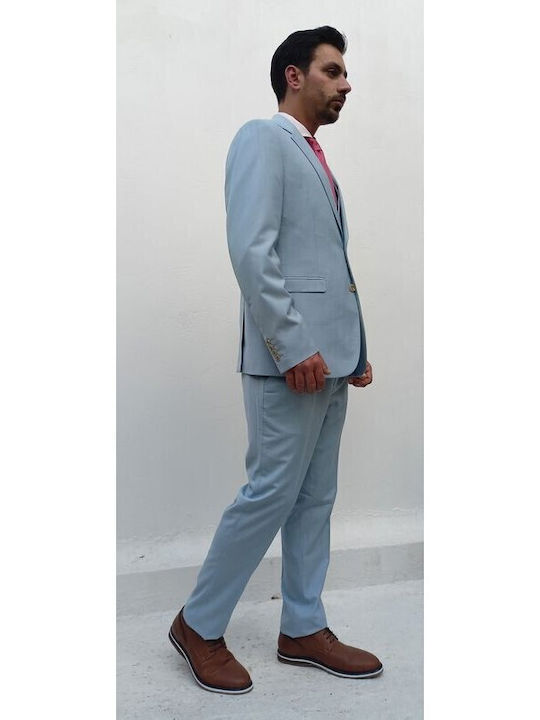 Men's Summer Suit with Vest Slim Fit Bay Leaf Mint
