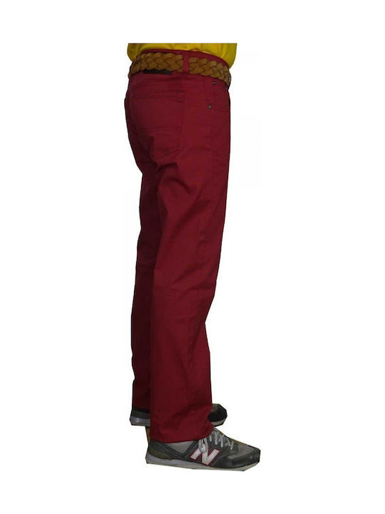 Men's Jeans Pants Elastic burgundy