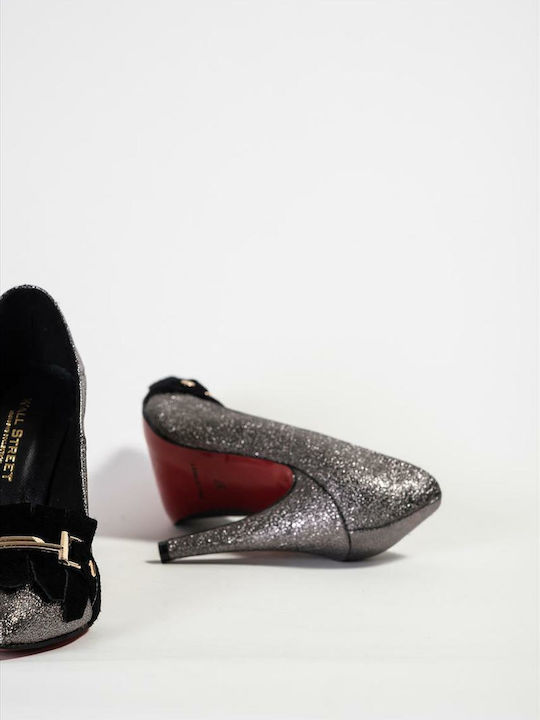 Leather Pointed Toe Brown Heels Bronze