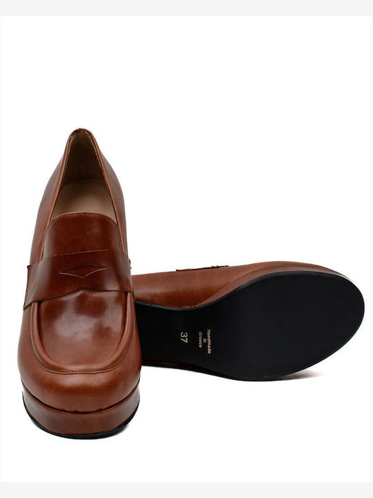 Leather Tabac Brown Heels