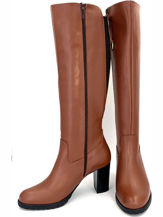 Leder Damenstiefel Tabac Braun