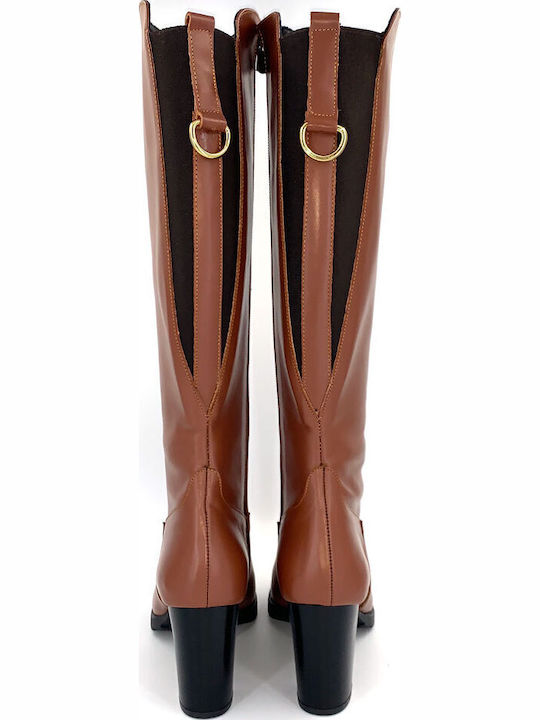 Leder Damenstiefel Tabac Braun