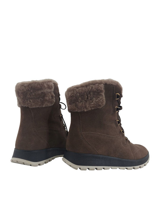 Btx 873 Suede Γυναικείες Μπότες Χιονιού Καφέ
