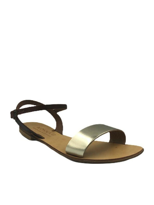 Women's Flat Sandals in Brown Color