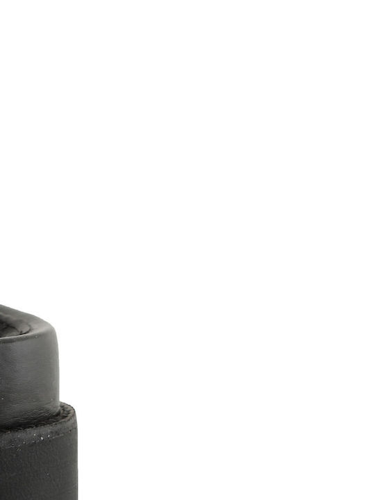 Δερμάτινα Γυναικεία Σανδάλια Flatforms Μαύρα