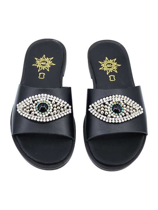 Sandale Casual Damă Din Piele Negre