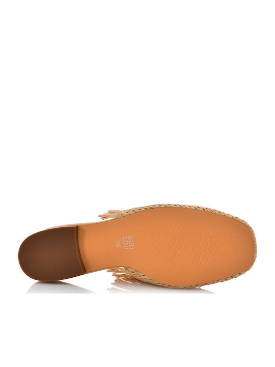 Flat Mules in Beige Color