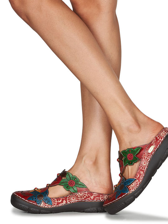 Flat Mules in Red Color